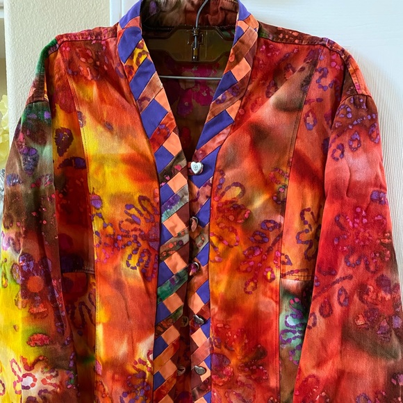 Vintage Boho duster coat quilted in ombré no offers! - Picture 2 of 6
